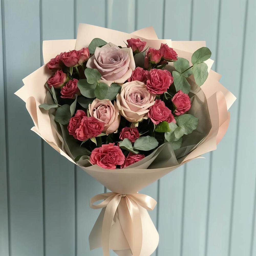 Букет цветов из: Гвоздики и Розы в Парауле