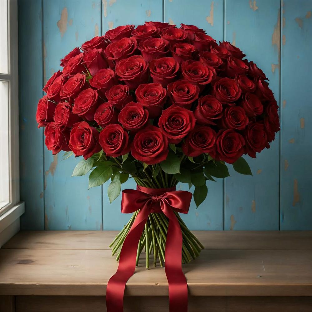 Букет Красные розы Блэк Меджик в Парауле