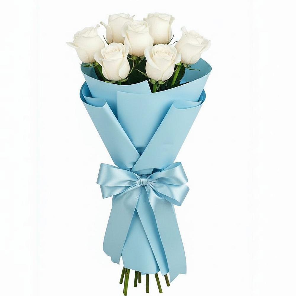 Букет 7 белых роз Проуд в Парауле