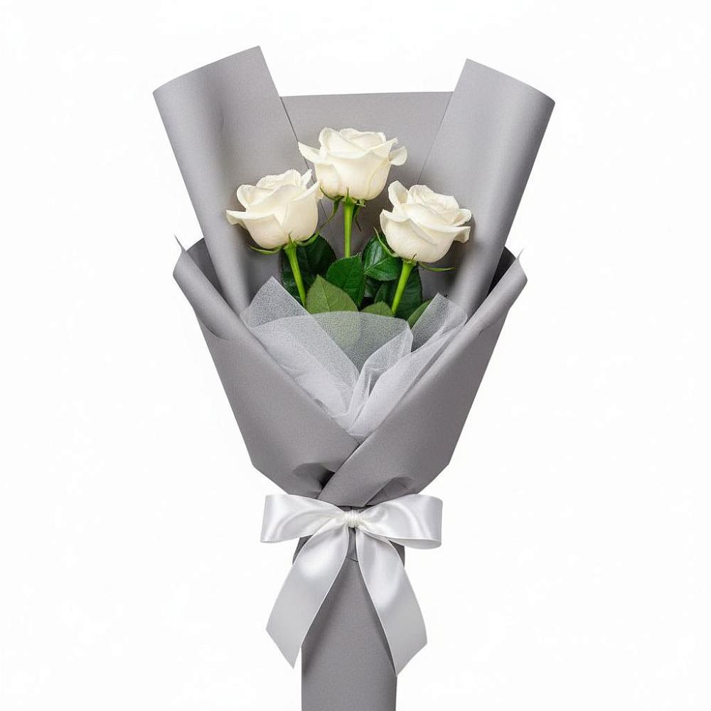 Букет 3 белые розы в Парауле