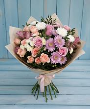 Букет цветов из:  Хризантемы, Розы и Альстромерии #REPLACE_PRED# Парауле