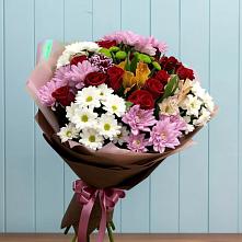 Букет цветов из:  Розы, Хризантемы и Альстромерии в Парауле
